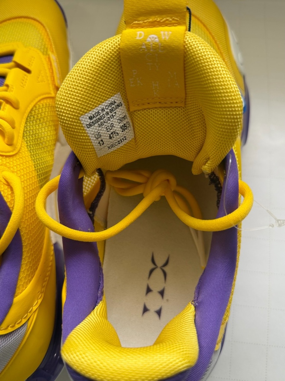 Men's Yellow & Purple Performance Sneakers - Picture 6 of 7